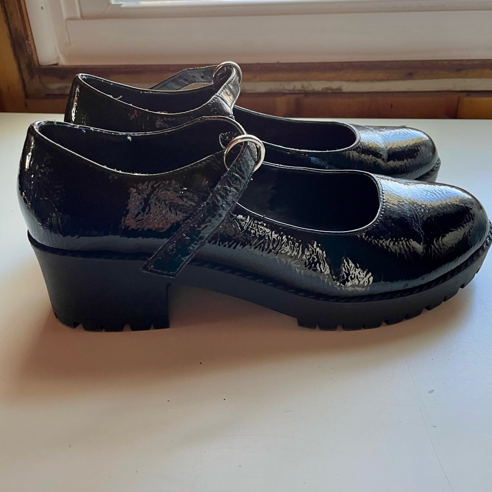 Urban Outfitters Black Patent Leather Loafers